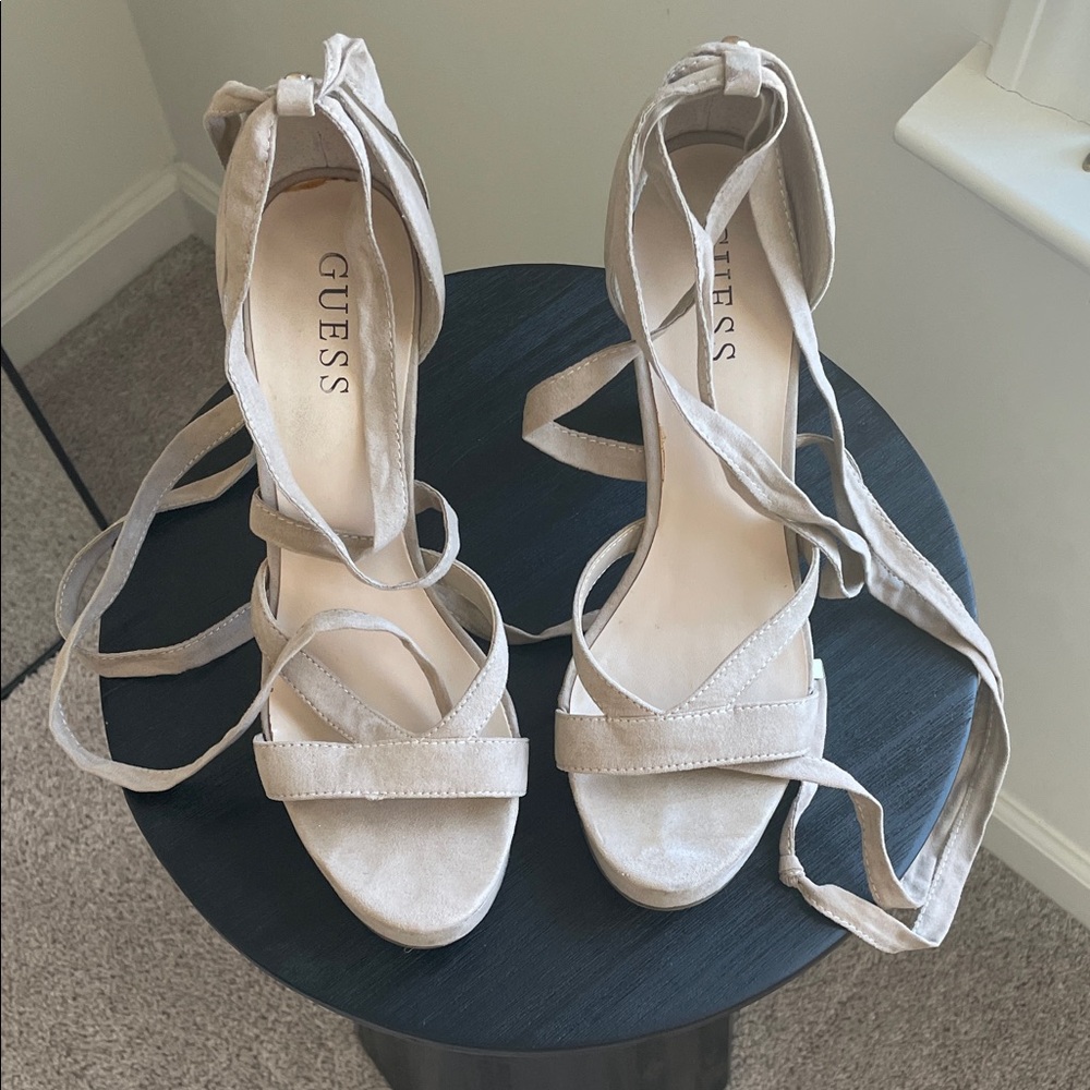 Guess Women's Beige Strappy Heels